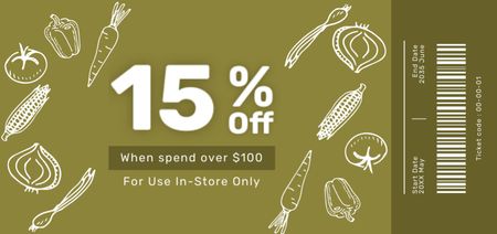 Template di design Grocery Store Discount Promo Coupon Din Large