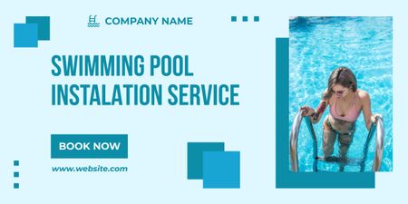 Pool Installation Services Offer Image Modelo de Design