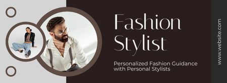 Template di design Stilista di moda per scegliere look maschili e femminili Facebook cover