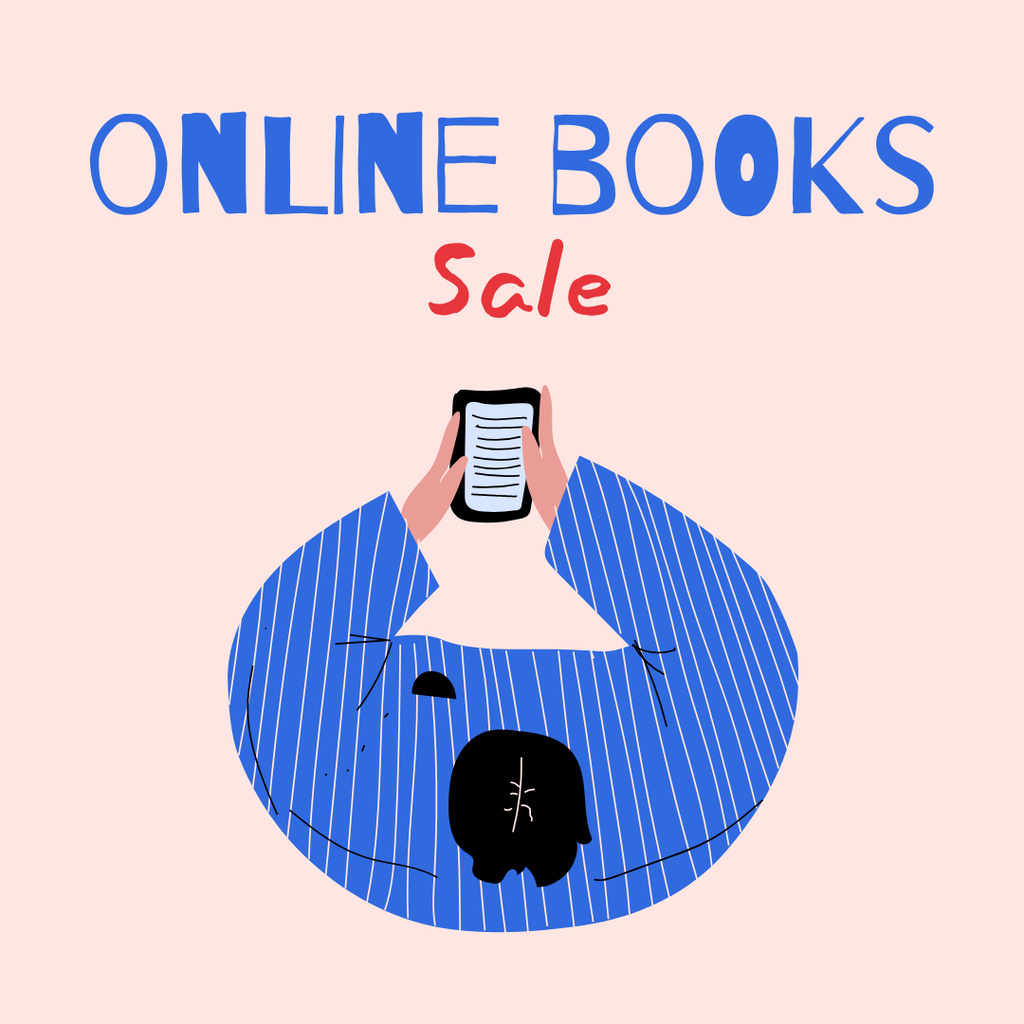Online Books Sale Announcement Instagram Πρότυπο σχεδίασης