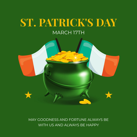 Holiday Wishes for St. Patrick's Day Instagram Modelo de Design