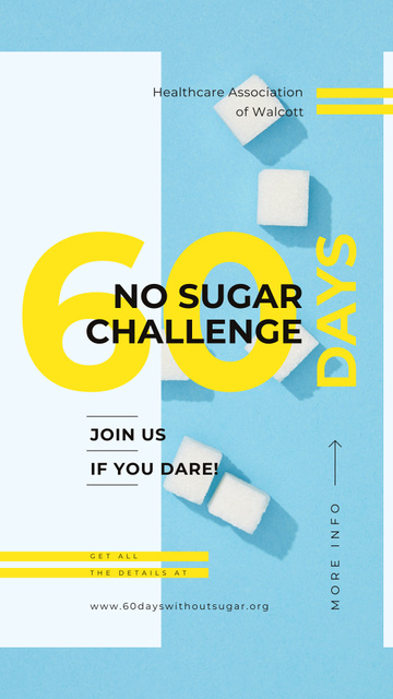 Challenge Annoucement with White sugar cubes Instagram Story Πρότυπο σχεδίασης