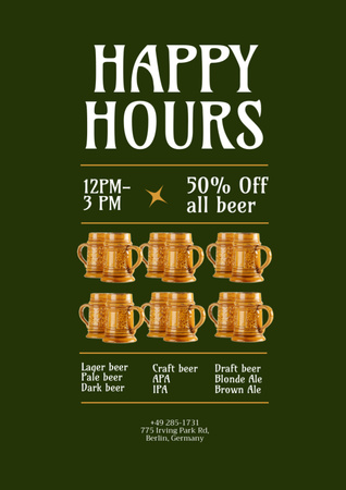 Hoppy Beer At Discounted Rates For Oktoberfest Offer A4 Design Template