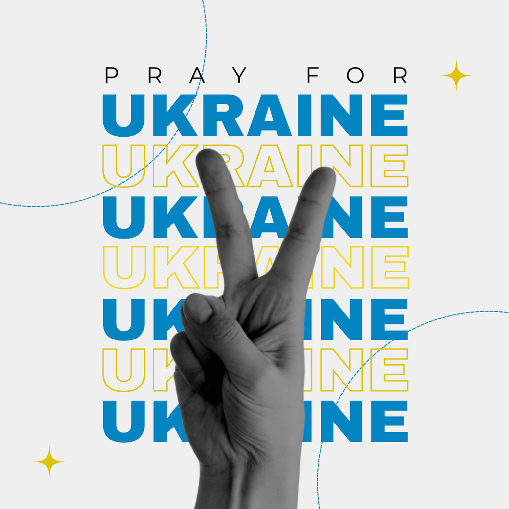 Pray for Ukraine's Victory Instagram Šablona návrhu