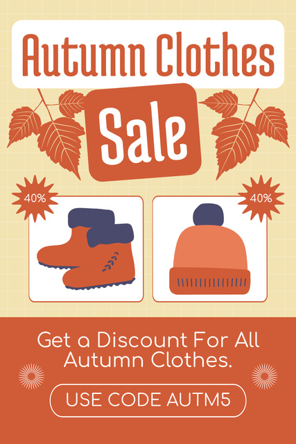 Template di design Sale of All Clothes from Autumn Collection Pinterest