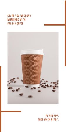 Designvorlage Online ordering Offer with Coffee to go für Graphic