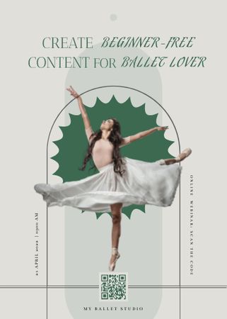 Ontwerpsjabloon van Flayer van Ballet Studio Ad with Girl