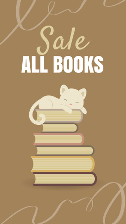 Platilla de diseño Sale Announcement for All Children's Books with Cute Illustration Instagram Story