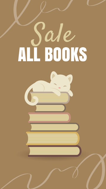Plantilla de diseño de Sale Announcement for All Children's Books with Cute Illustration Instagram Story 