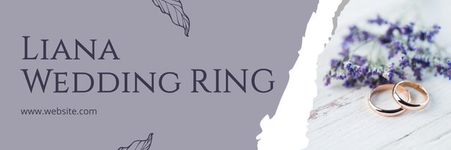 Sale Wedding Rings with Lavender Bouquet Email header Modelo de Design