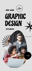 Graphic Design Studio Ad with Young Coworkers