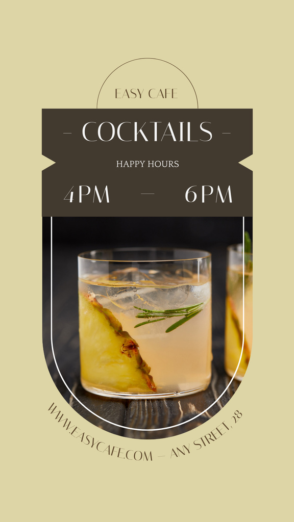 Happy Cocktail Hour Instagram Story Tasarım Şablonu