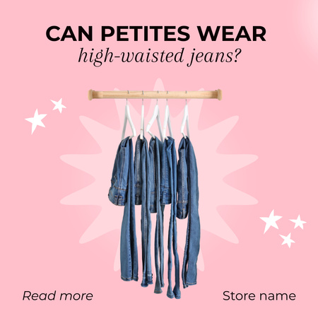 Offer of High-Waisted Jeans for Petites Instagram Design Template