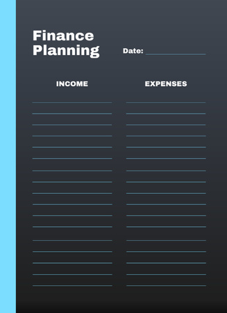 Designvorlage Finance Planner In Black für Notepad 4x5.5in