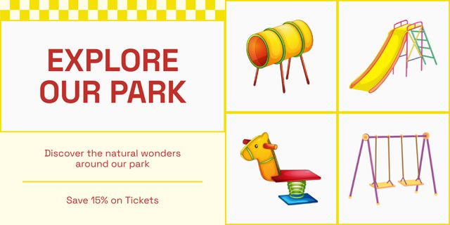 Discounted Family Packages for Amusement Park Thrills Twitter Πρότυπο σχεδίασης