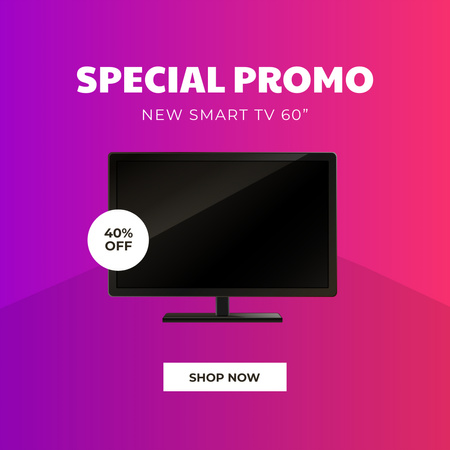 Designvorlage Smart TV Discount Offer für Instagram