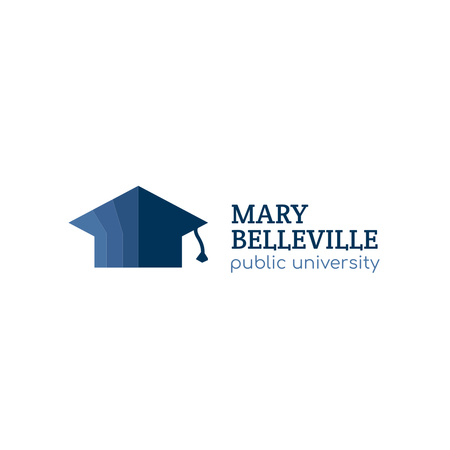 Plantilla de diseño de University Promotion with Graduation Cap in Blue Logo 1080x1080px 