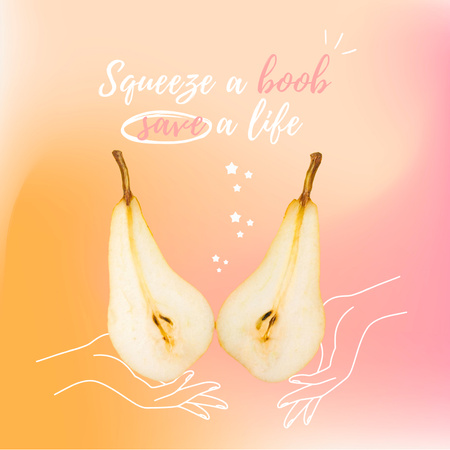 Designvorlage Breast Cancer Awareness with Two Pears für Instagram