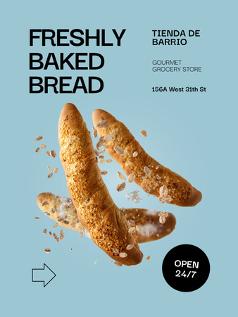 Designvorlage Freshly Baked Bread Offer für Poster US