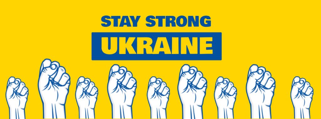 Template di design Stay Strong Ukraine Facebook cover