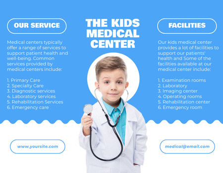 Oferta de Serviços de Centro Médico Infantil Brochure 8.5x11in Modelo de Design
