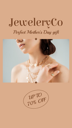 Designvorlage Stylish Jewelry Offer on Mother's Day für Instagram Story