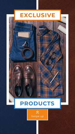 Szablon projektu Sale Ad with Casual Male Outfit Instagram Story