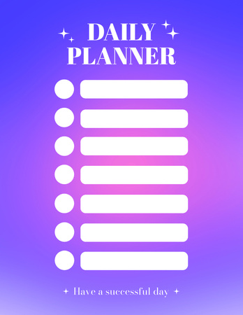 Daily Planner in Purple Notepad 8.5x11in Design Template