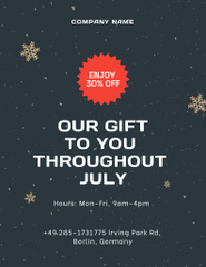 Sale of Christmas Gifts in July with Bag of Gifts