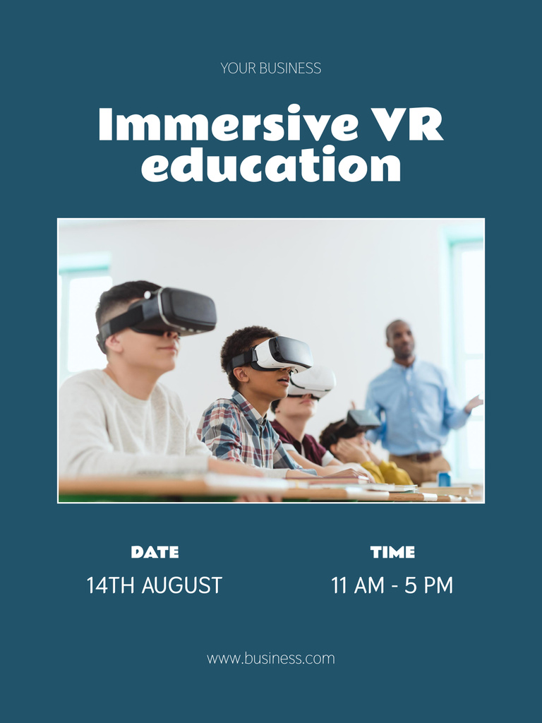 VR Education for Kids Poster 36x48in Tasarım Şablonu