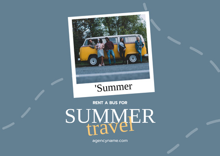 Summer Tour Offer by Hire Bus Flyer A6 Horizontal Design Template