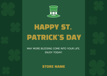 Holiday Wishes for St. Patrick's Day Card Design Template