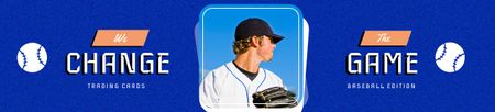 Sport Cards Ad with Baseball Player Ebay Store Billboard Design Template