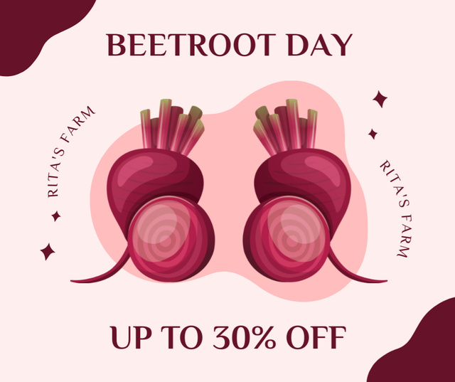 Offer Discounts for Fresh Beets Facebook Design Template