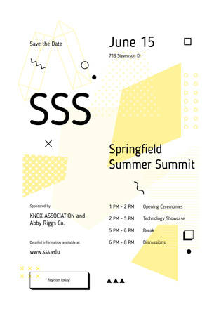 Summit Event Announcement with Minimalistic Geometric Pattern Poster 28x40in Design Template
