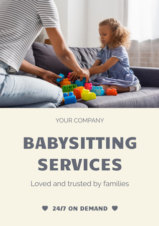 Babysitting Services Offer Flyer A5 Design Template