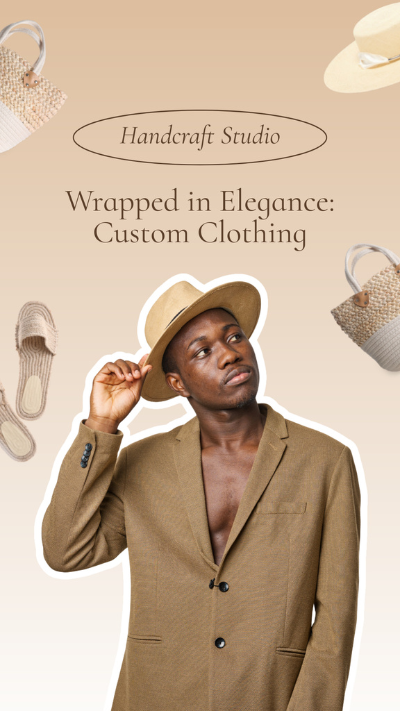 Ontwerpsjabloon van Instagram Story van Elegant Custom Clothing Sale Announcement