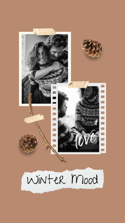 Designvorlage Romantische Liebesgeschichte mit einem süßen Paar für Instagram Video Story