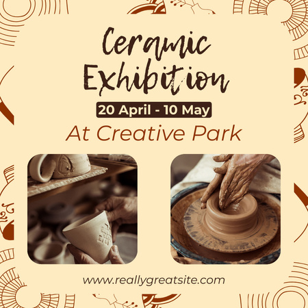 Platilla de diseño Collage with Announcement of Exhibition of Ceramics Instagram