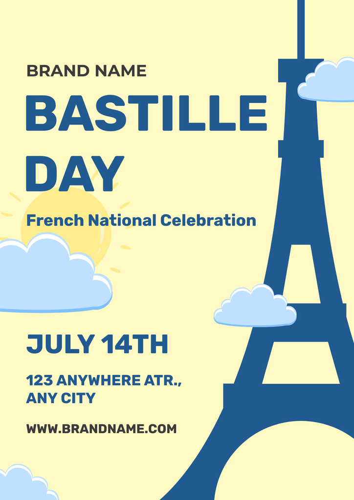 Bastille Day Celebration Invitation Poster Šablona návrhu
