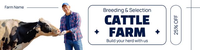 Designvorlage Breeding and Selection at Cattle Farm für Twitter