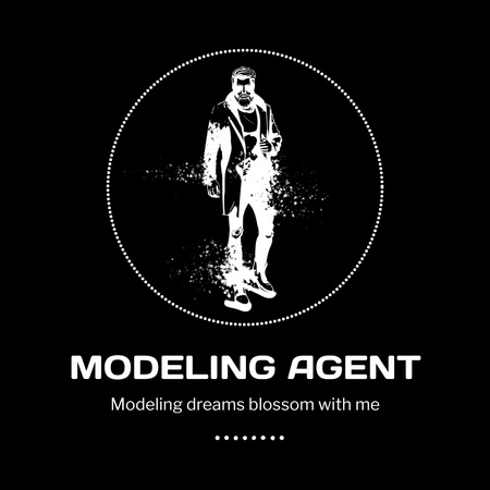 Szablon projektu Usługa kompetentnego agenta modelek ze sloganem Animated Logo