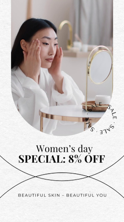 Women’s Day Special Offer For Skincare Products Instagram Video Story Design Template