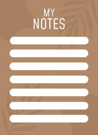 Elegant Brown Planner Notepad 4x5.5in Tasarım Şablonu