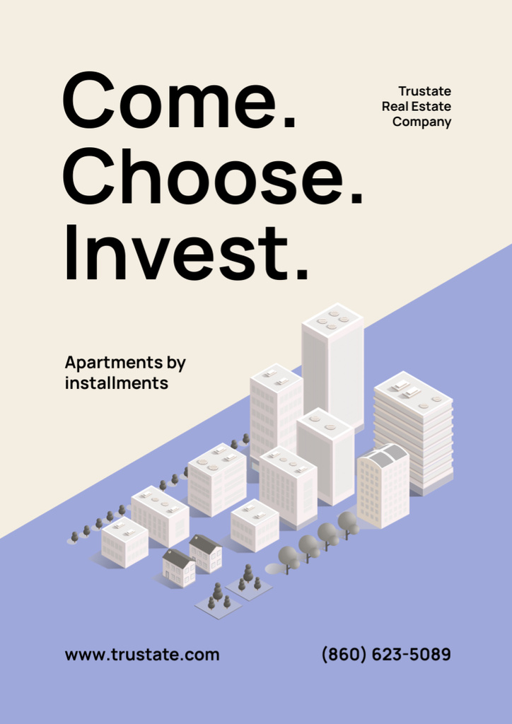 Ad of Property Investing Poster A3 Modelo de Design