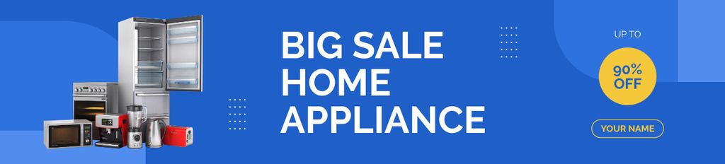 Household Appliance Sale Offer Blue Ebay Store Billboard Modelo de Design