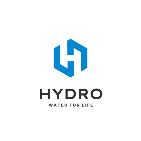 Hydro vesi -logosuunnittelu Logo Design Template