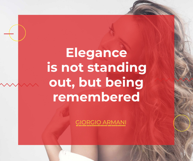 Citation about Elegance with Beautiful Woman Medium Rectangle – шаблон для дизайну