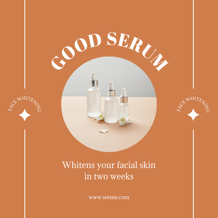 Plantilla de diseño de anuncio de cuidado de la piel con frascos cosméticos Instagram 