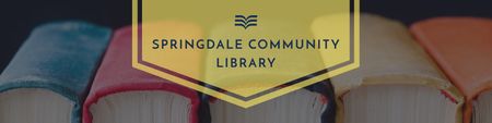 Community library Ad with Books Row Twitter Πρότυπο σχεδίασης